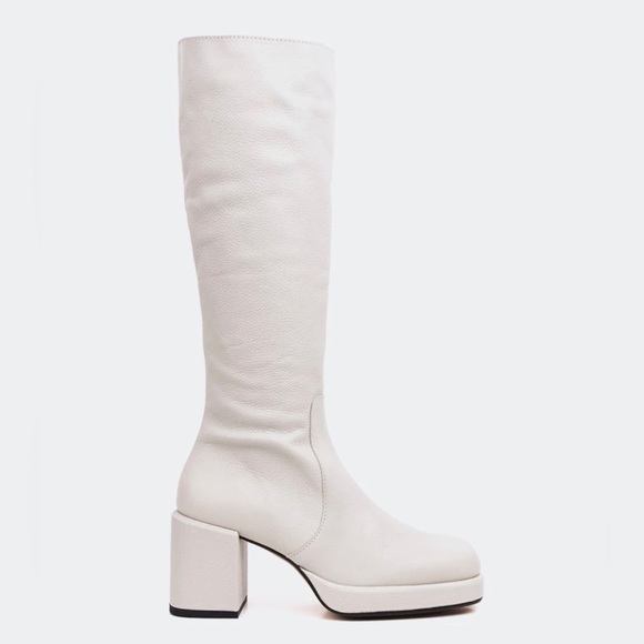 L’INTERVALLE Off White Leather Boots 41 / 10 women - Picture 4 of 16